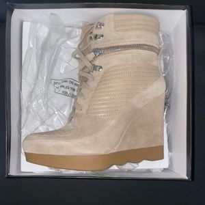 Nude French connection wedge boots